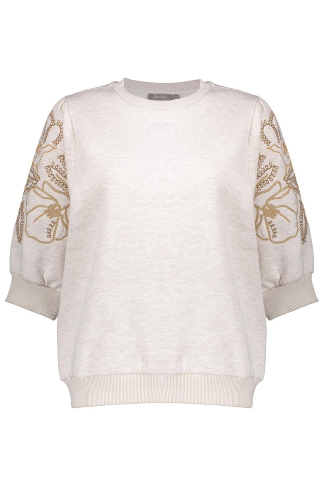 SWEATER MET SIERLIJK DESSIN 52592-24 000715 BEIGE MELANGE